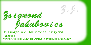 zsigmond jakubovics business card